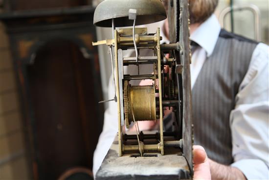 Jno. Robinson of Westminster. An early 18th century black lacquered eight day longcase clock, 7ft 10in.